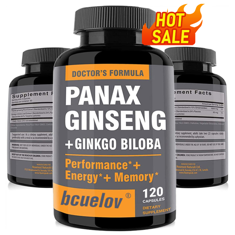 Ginkgo Biloba Extract - Kapsul ekstrak Ginseng + Ginkgo Biloba-membantu